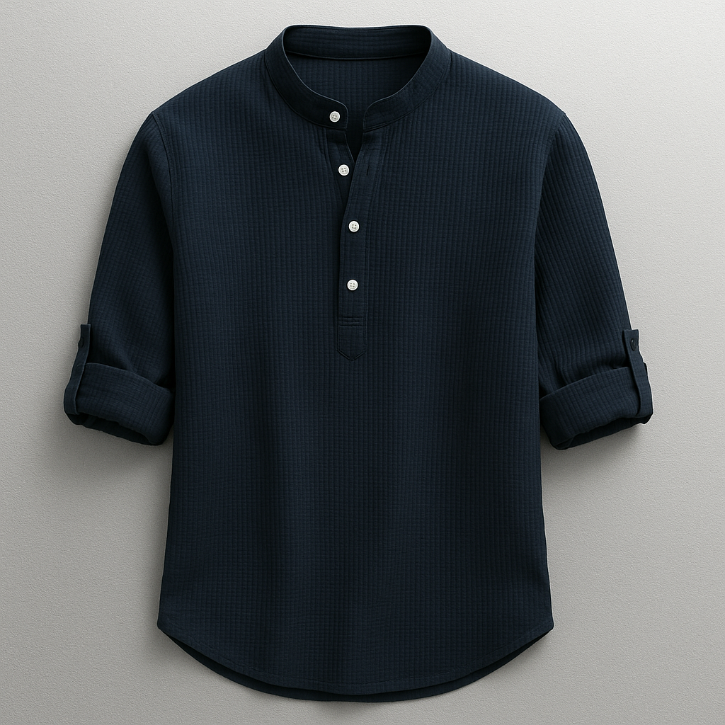 Waffle Textured Cotton Shirt