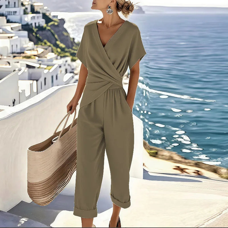 Maren | Elegant Wrap-Front Cropped Co-ord Set