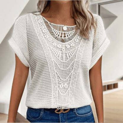 Réne | Elegant Lace Trim Relaxed Top