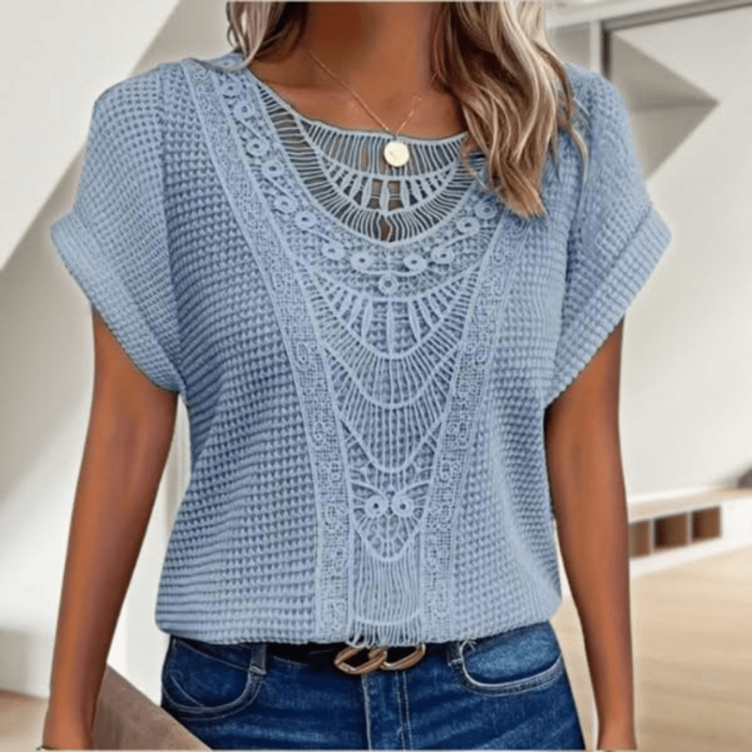 Réne | Elegant Lace Trim Relaxed Top