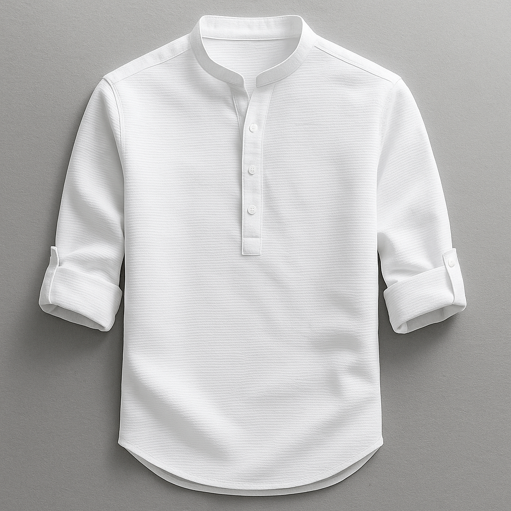 Waffle Textured Cotton Shirt