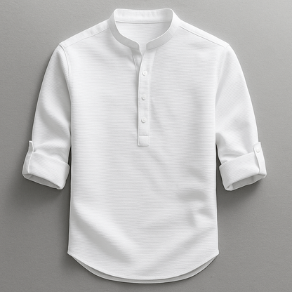 Waffle Textured Cotton Shirt