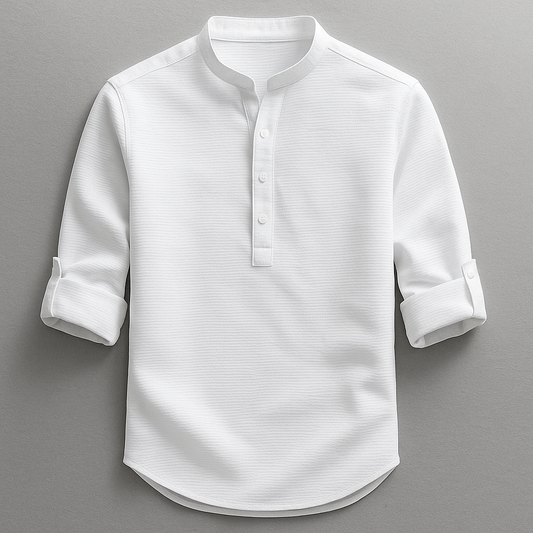 Waffle Textured Cotton Shirt