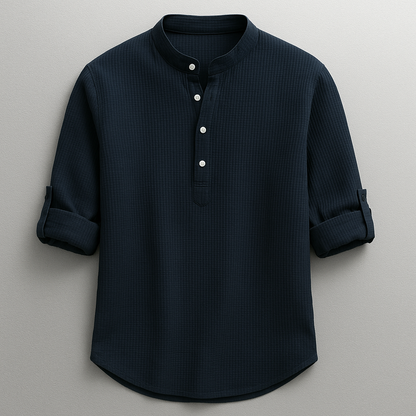Waffle Textured Cotton Shirt