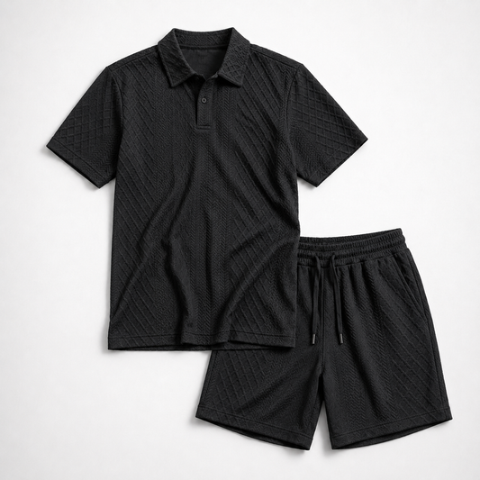 Textured - Polo Short Set