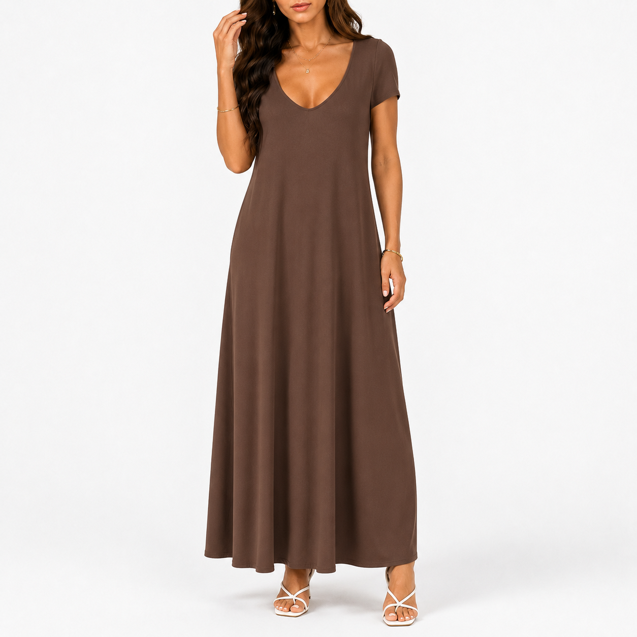 V-neck Maxi Dress
