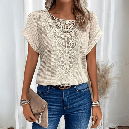 Réne | Elegant Lace Trim Relaxed Top