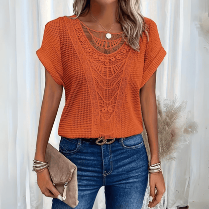 Réne | Elegant Lace Trim Relaxed Top