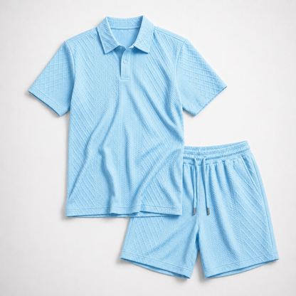 Textured - Polo Short Set