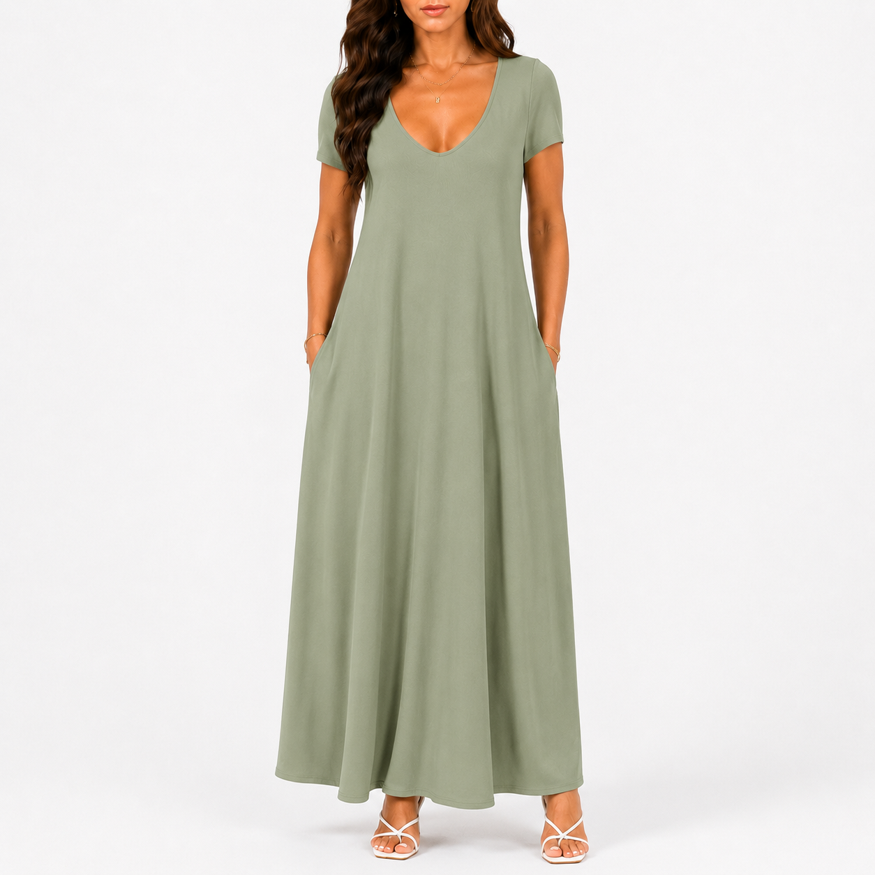 V-neck Maxi Dress