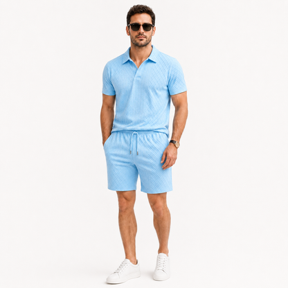 Textured - Polo Short Set