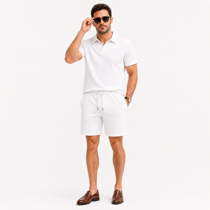 Textured - Polo Short Set