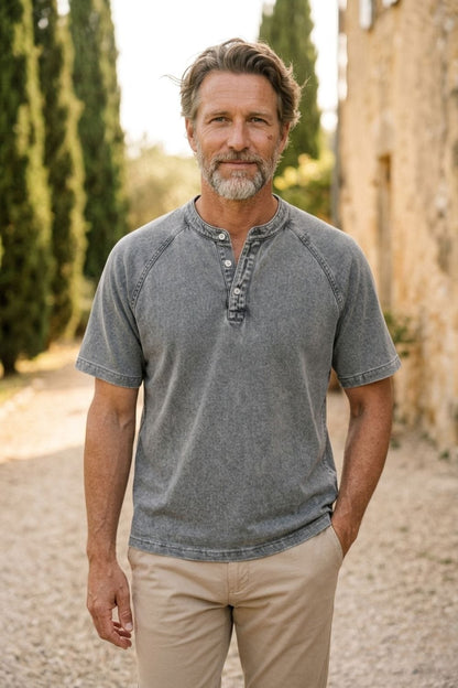 Stone Washed Henley