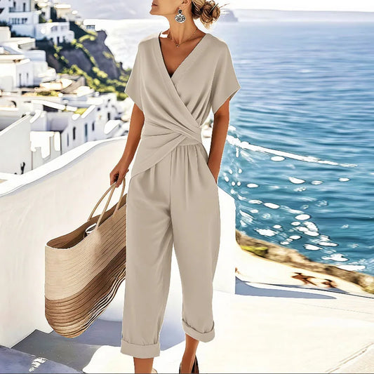 Maren | Elegant Wrap-Front Cropped Co-ord Set