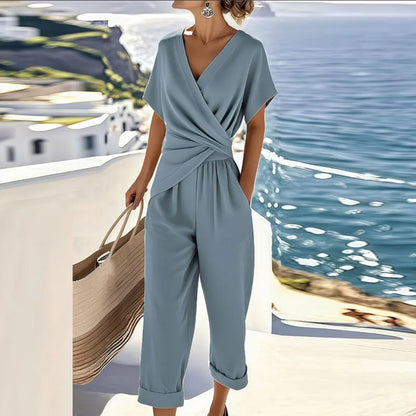 Maren | Elegant Wrap-Front Cropped Co-ord Set