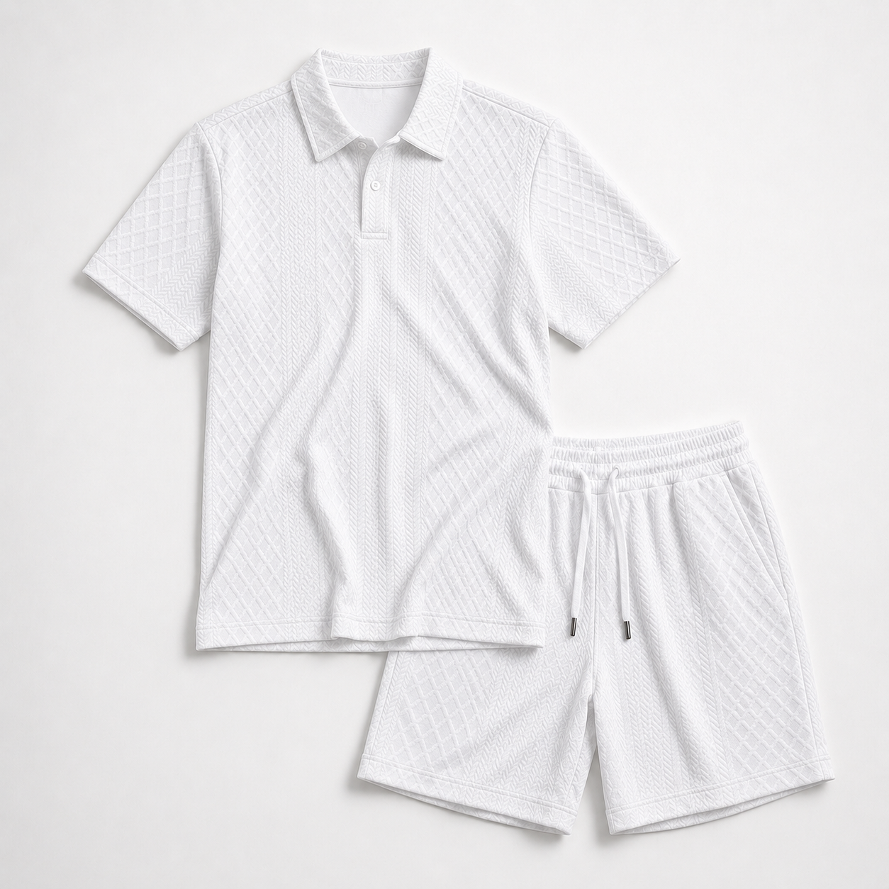 Textured - Polo Short Set
