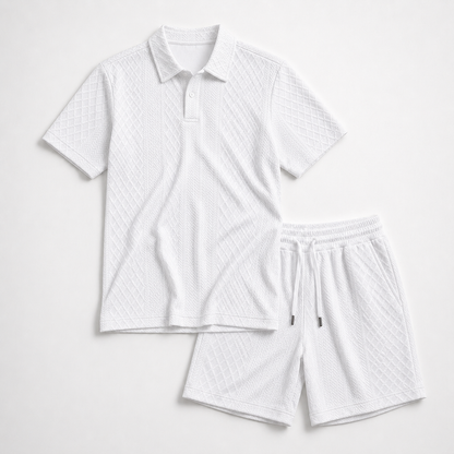 Textured - Polo Short Set