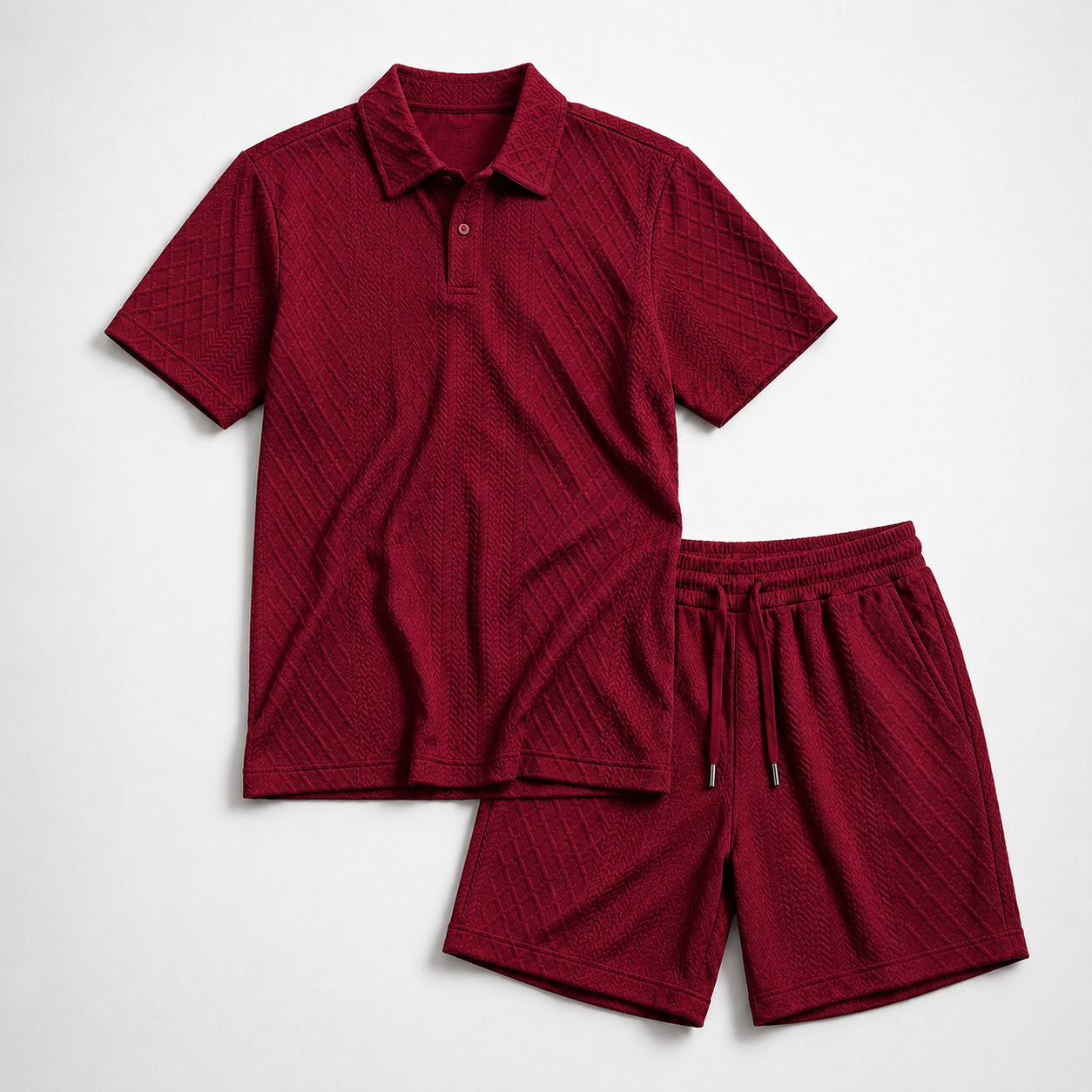 Textured - Polo Short Set