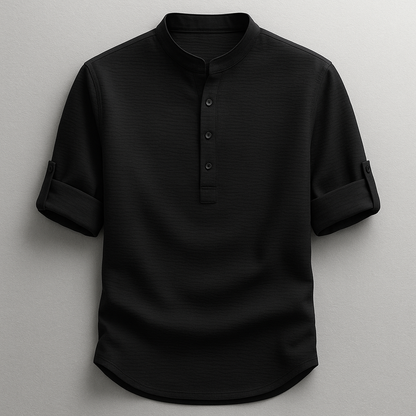 Waffle Textured Cotton Shirt