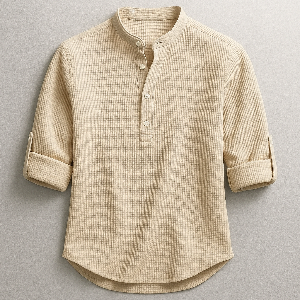 Waffle Textured Cotton Shirt
