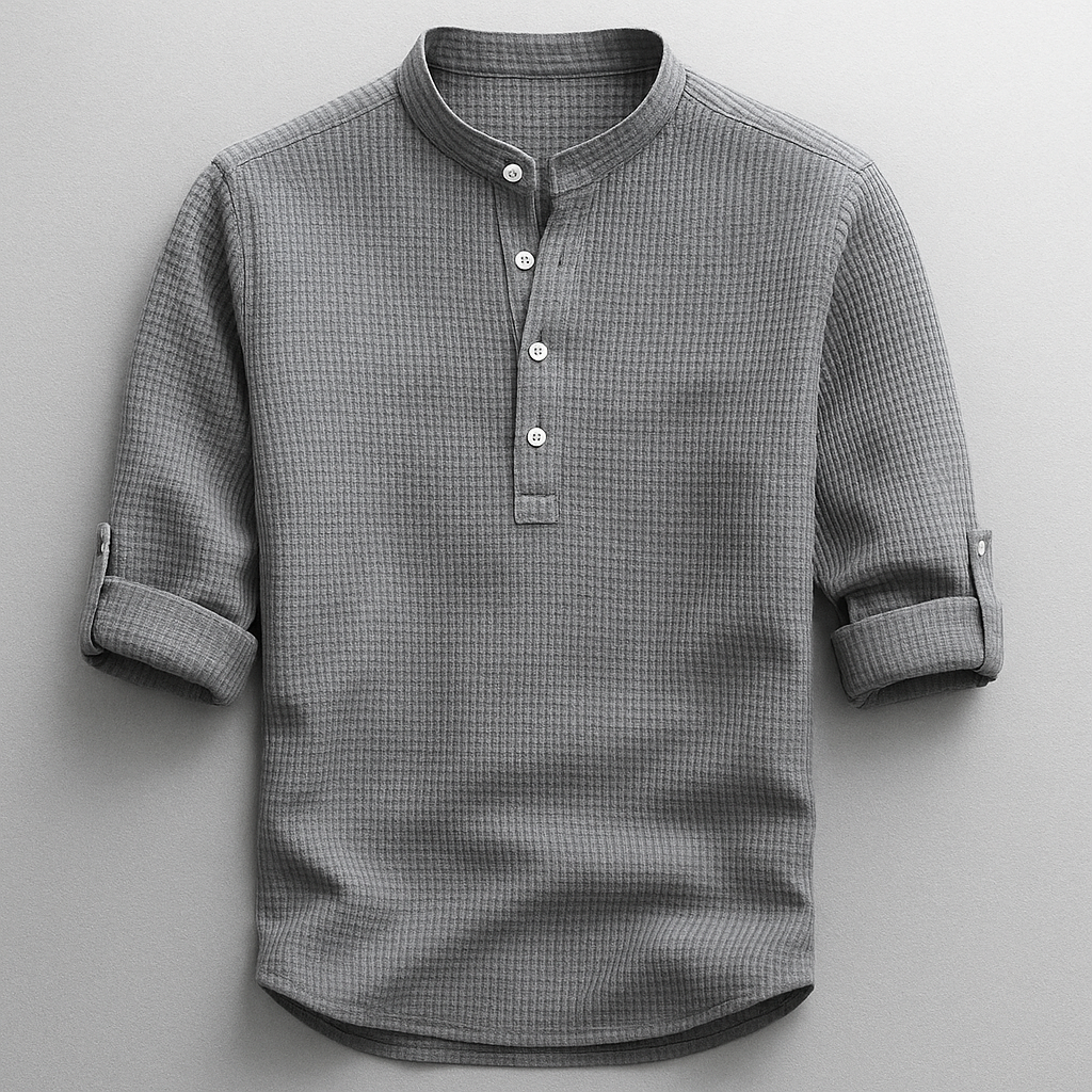 Waffle Textured Cotton Shirt