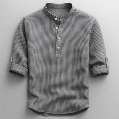 Waffle Textured Cotton Shirt