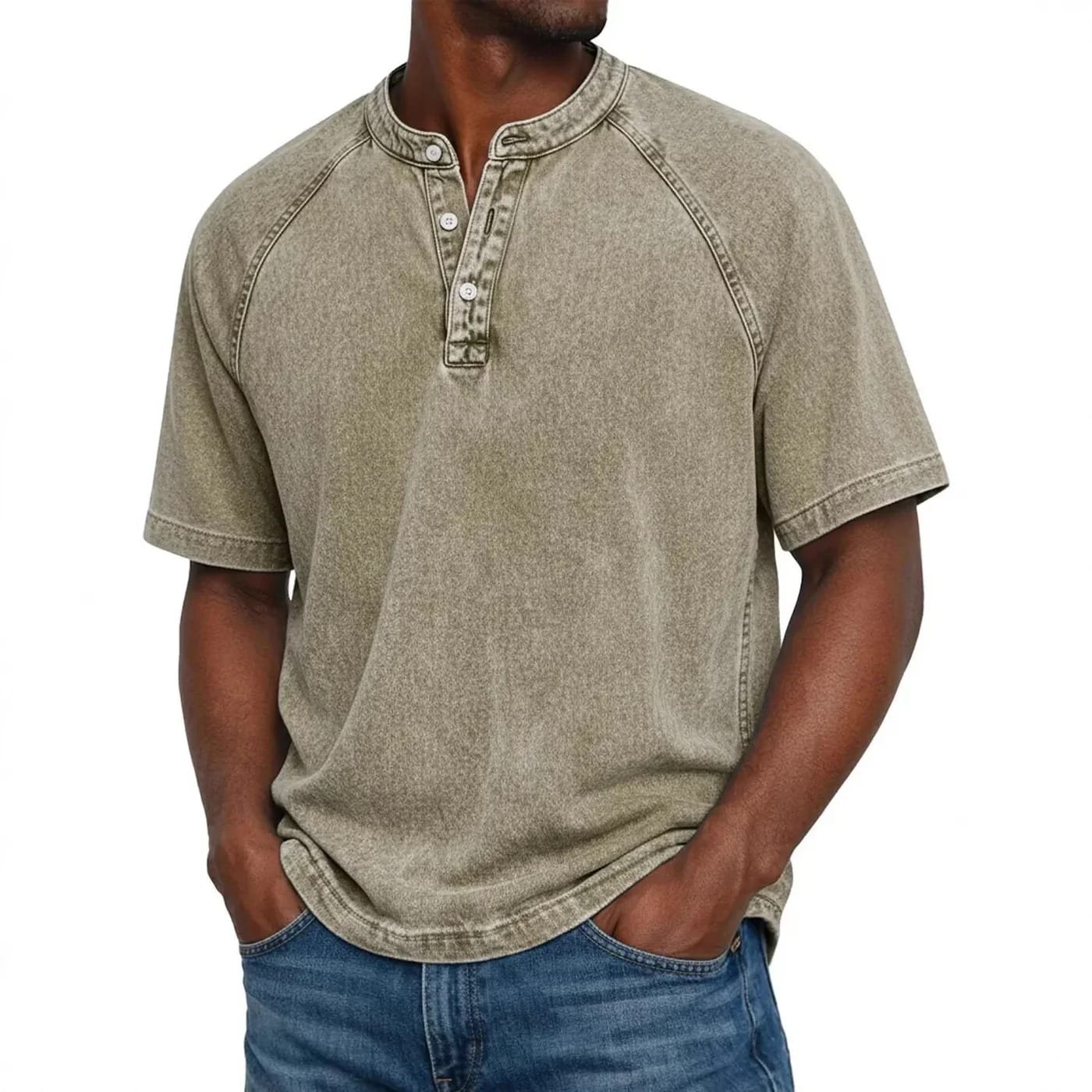 Stone Washed Henley