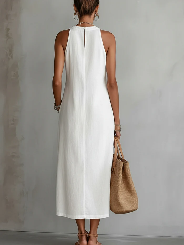 Avène | Mandarin Collar Fluid Dress